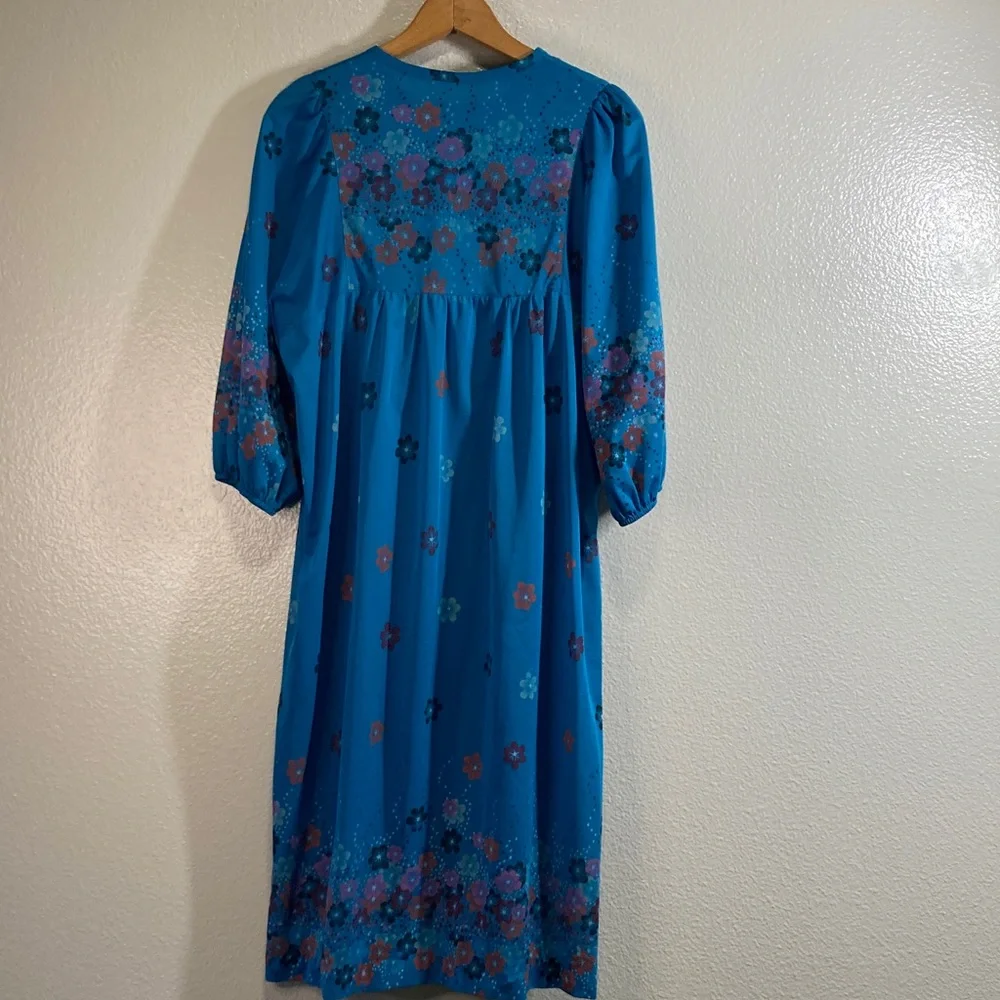 LORAC Blue Floral Long Sleeve Dress - Picture 3 of 7